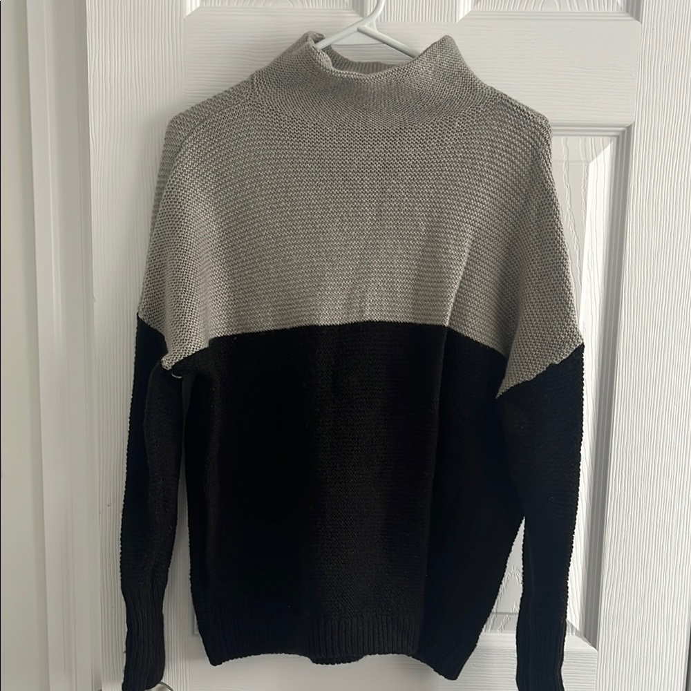 Two-Tone Gray and Black Men's Sweater